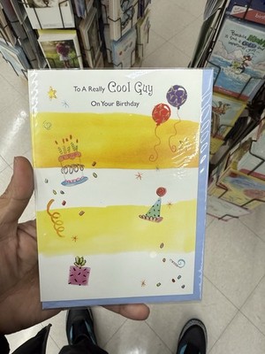 D.G.I. Guy Birthday Folded Greeting Card Birthday Motifs Multicolor w/ Envelope