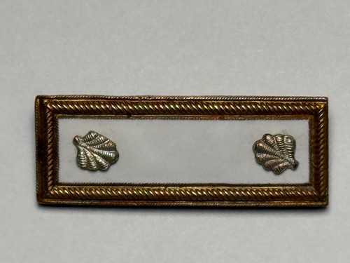 GRAND ARMY OF THE REPUBLIC, CLASP, SILVER OAK LEAFS, ON WHITE ENAMEL
