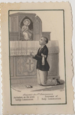 VERY NICE IMAGE RHODOID / SOUVENIR 1ST COMMUNION (in French/German: English)