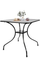 Outdoor Square Dining Table with Umbrella Hol...