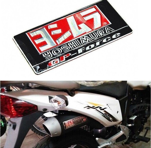 2PCS 3D Motorcycle Exhaust Pipe Heat Resistant Yoshimura Sticker Badge