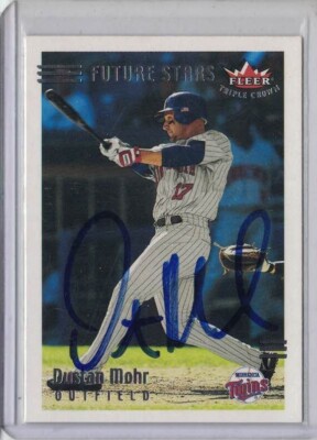 SIGNED 2002 Dustan Mohr Fleer #222 Baseball Card Autographed Minnesota Twins MLB