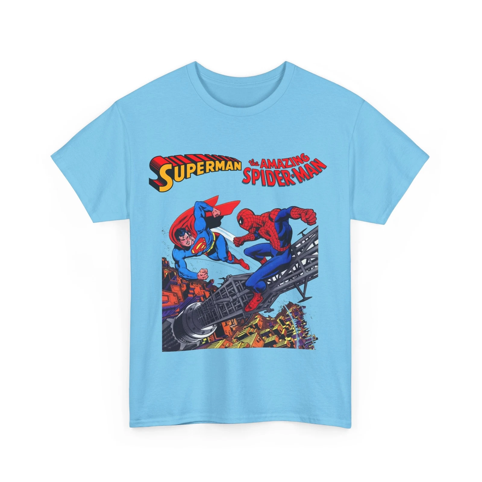 Superman & Amazing Spider-Man T-Shirt - DC/Marvel Comics Crossover - 1970s