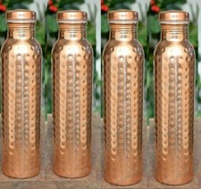 Gaufrées Inde Ayurveda Yoga Santé Avantage Joint Gratuit 4 Pcs Cuivre Eau Gourde