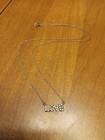 Sterling Silver LOVE Necklace W/Runestones 18in Very Beautiful