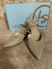 NEW LifeStride Women's Soft System 'Minimalist' Platino Gold Heels/ Pumps  9M