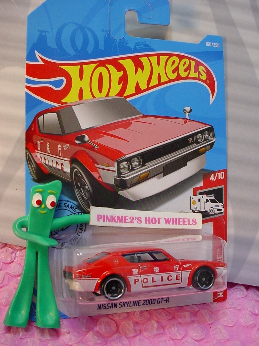 2019 i Hot Wheels NISSAN SKYLINE 2000 GT-R #160✰red/white;POLICE