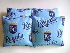 KANSAS CITY ROYALS CORNHOLE BEAN BAGS SET OF 4 TOP QUALITY TOSS GAME