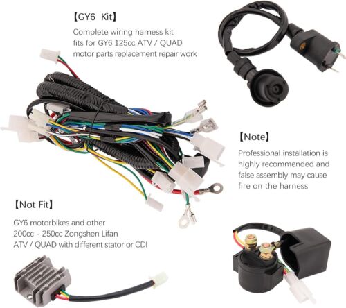 Gy6 Wiring Harness Kit Complete Electrics For 49Cc To 125Cc Atv Dirt Bikes - Picture 4 of 7