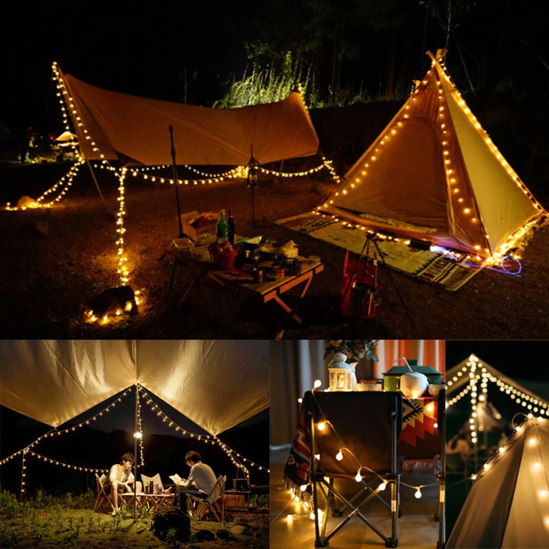 Camping Tent LED Fairy String Lights Room Garland Clear Balls