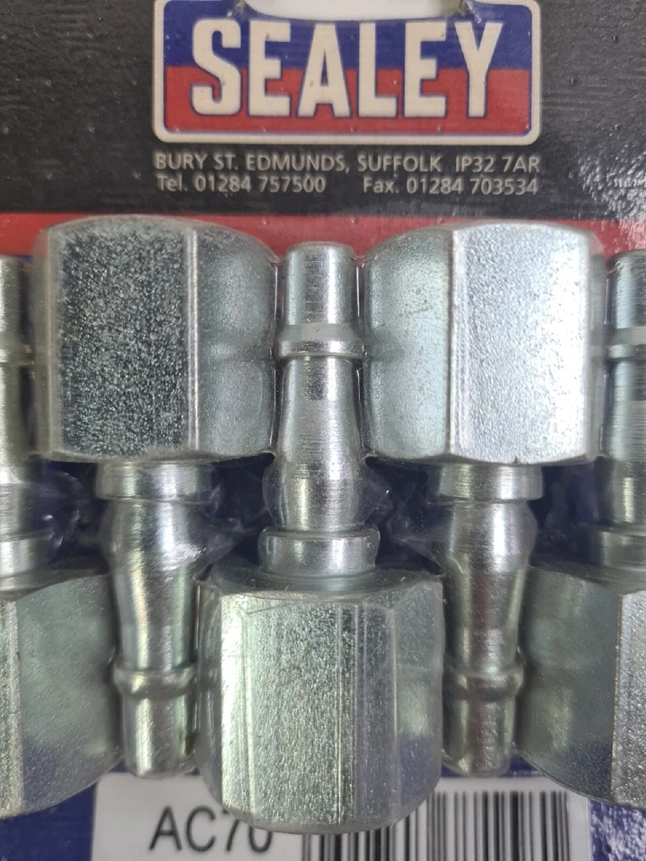 Adaptador atornillado Sealey hembra 1/2" BSP paquete de 5 [acoplamientos estándar] AC70 Foto 3 de 3