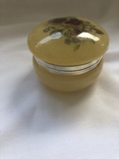 Vintage Alabster Floral Trinket Box 