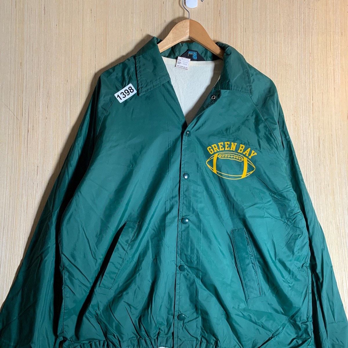 SHIMANO ライフジャケット オリーブグリーン　桜 Vintage 60s Champion Green Bay Button Up Jacket Size Large 23x27