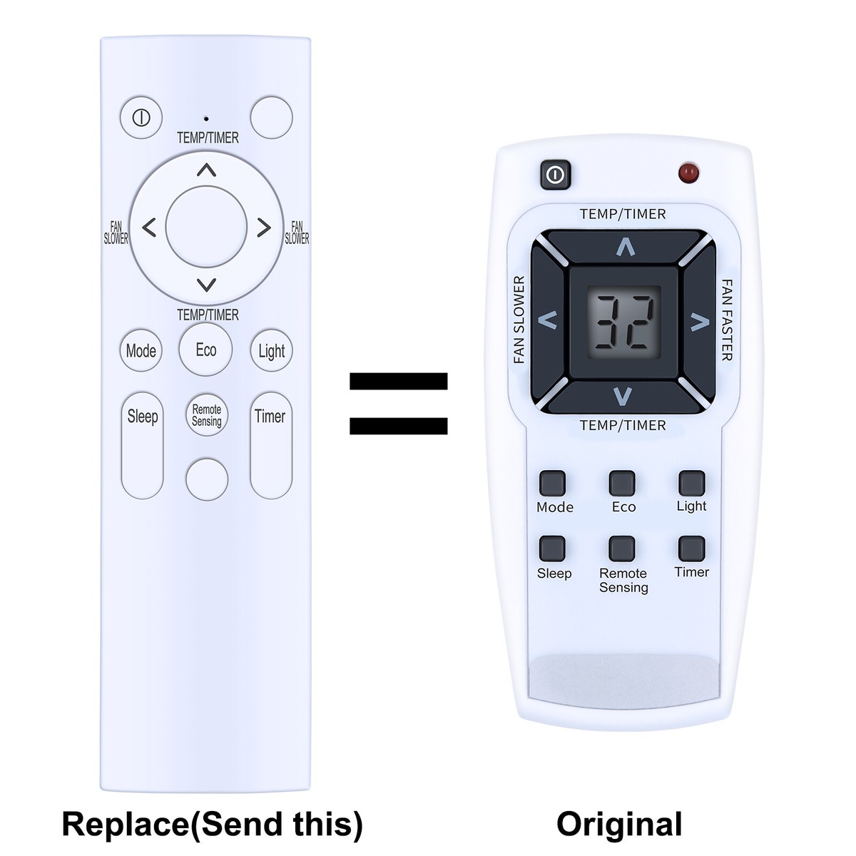 Replacement Remote Control For Frigidaire FHWC063TC1 Window Air 