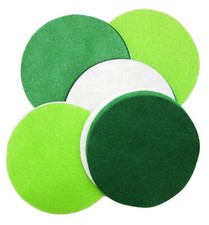 5 Inch Green Felt Circles 15pc - Perfect for Craft Projects Sewing or Gluing