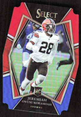 2021 5482E Panini Select BLUE RED PRIZM DIE-CUT Jeremiah Owusu-Koramoah Rookie