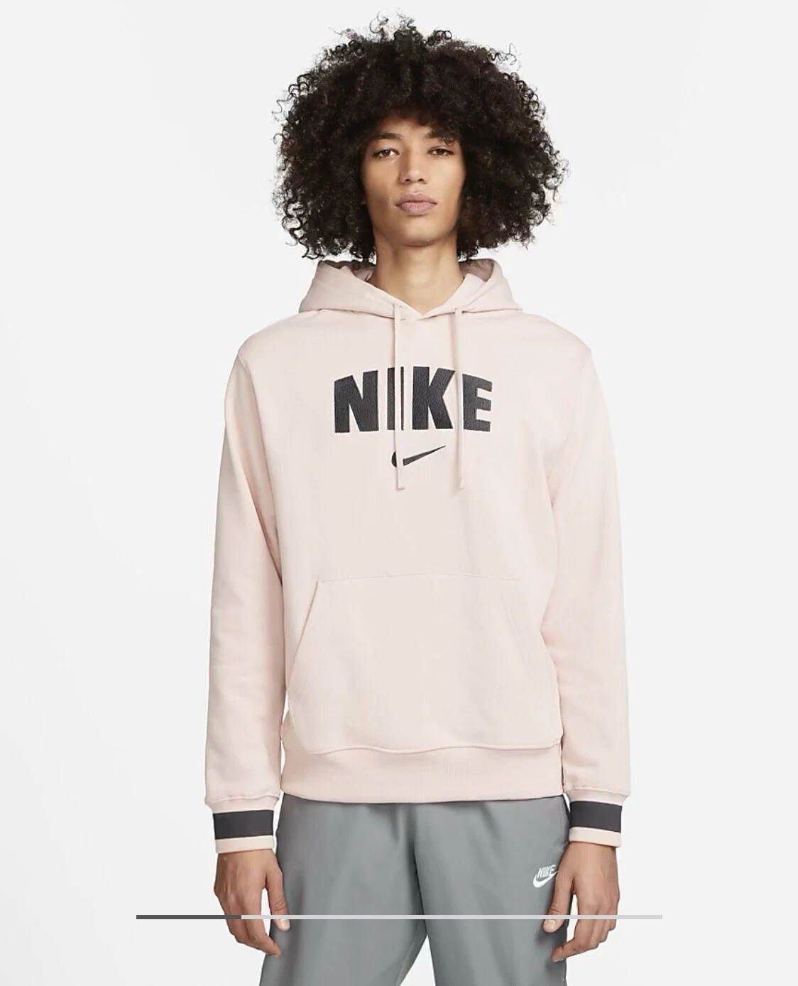 Felpa con cappuccio pullover uomo retrò pile Nike Sportswear grande prezzo di ricambio £72 95 rosa Oxford