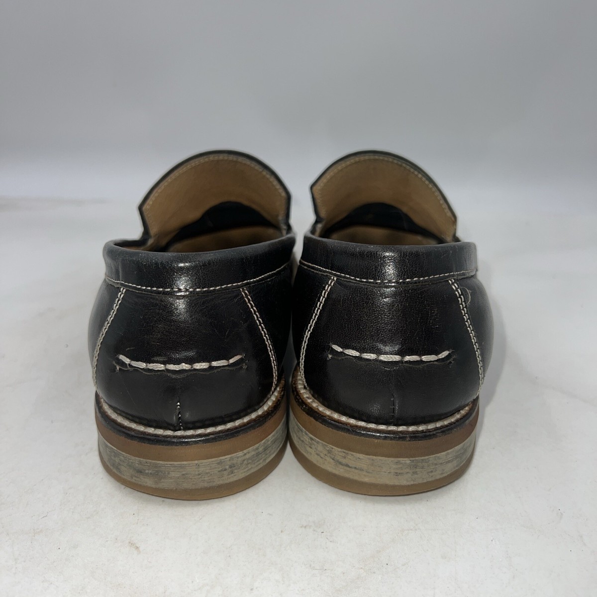Vera Gomma Shoes Mens Sz 8 Loafers Black Leather Handmade 