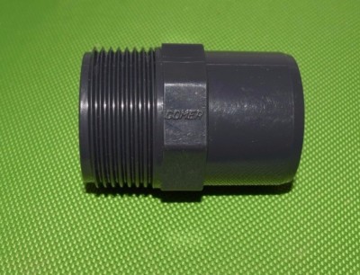COMER PVC -U Übergangsnippel Übergangsmuffe 32 x 40 x 1 1/4'' AG Klebemuffe (554)