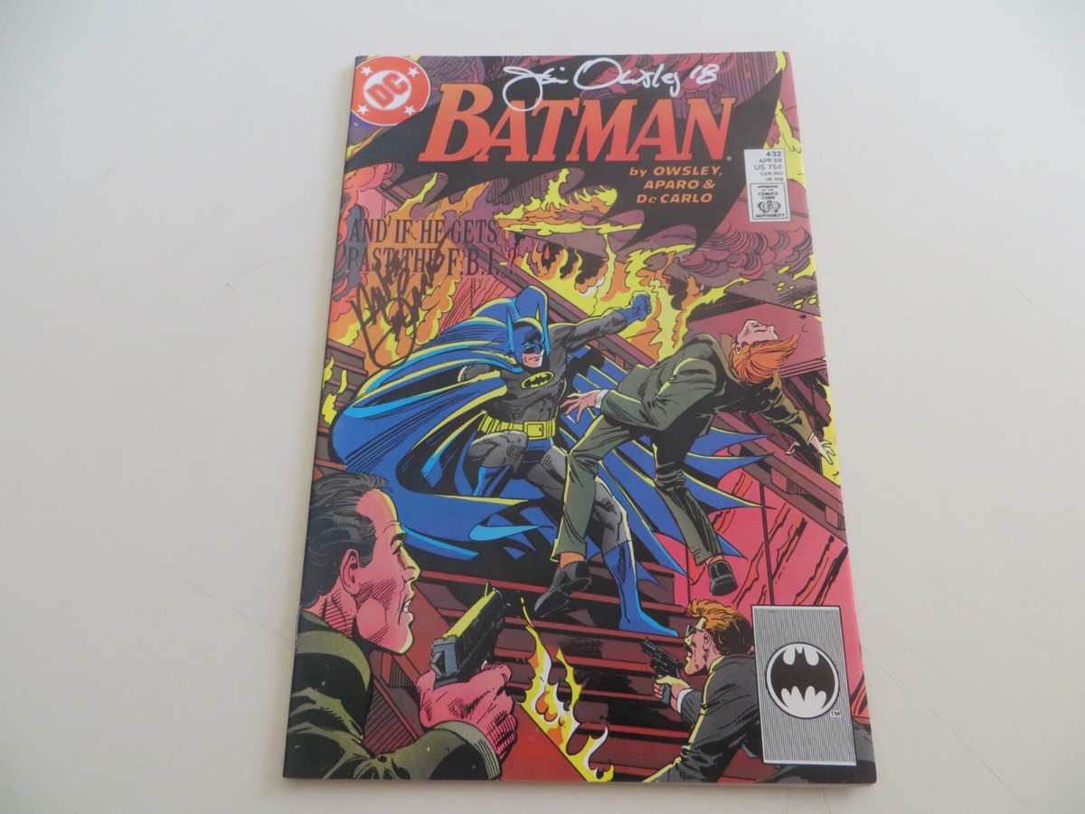 DC Comics BATMAN #432 1989年発行 1989 VINTAGE DC BATMAN # 432 SIGNED 2X JAMES OWSLEY & MIKE DECARLO