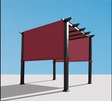 ALION Waterproof Pergola Cover Panel w/ Rod Pockets in Burgundy Red 15.8X6.6 FIT