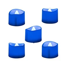 Homemory 12PACK Blue Tea Lights Candles, Flameless Flickering LED Candles Bat...