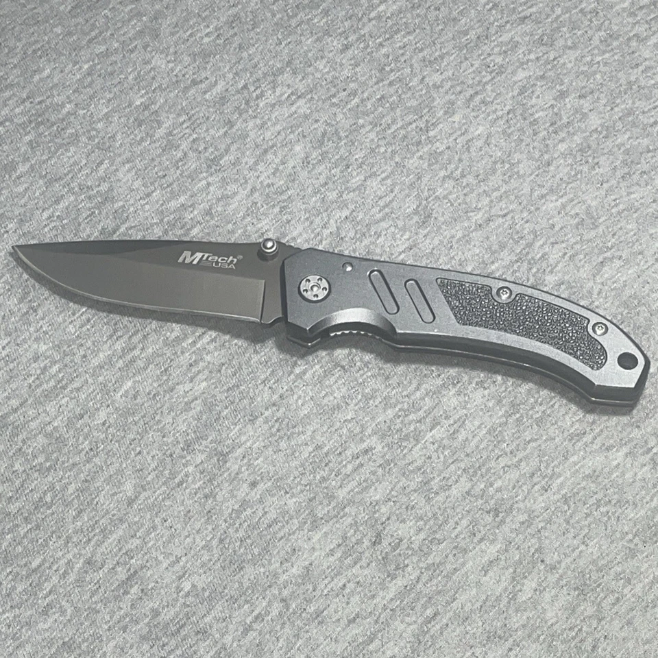 MTech USA Foldable Pocket Knife Drop Point Gunmetal Gray 440 Steel 8” Liner lock - Image 2 of 4