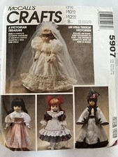 McCall  s Crafts 5907  A Victorian Treasure Doll Clothes. Dolls Size 13,14,16