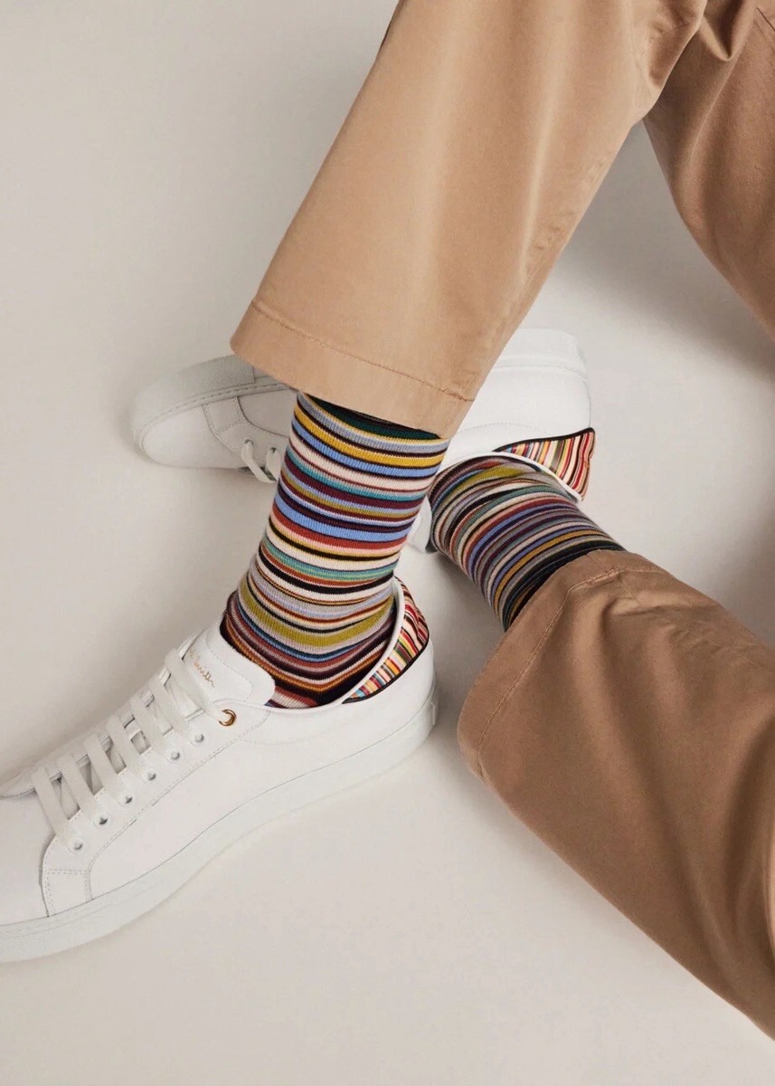 New Season $475 PAUL SMITH “Beck” Leather Signature Stripe  display picture 1