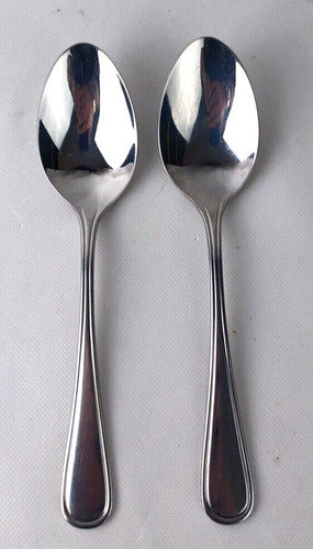 2 Oneida Stainless NEW RIM 18/10 Stainless Serving Spoons 8"