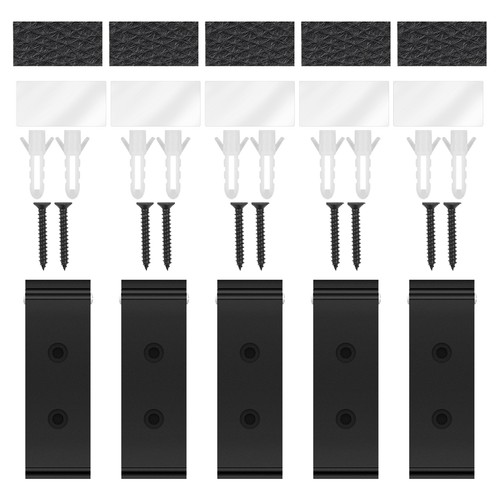 Geekria Foldable Wall Mount Headphones Holder Stand (Black / 5 Pcs) - Picture 5 of 6