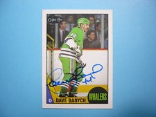 1987/88 O-PEE-CHEE NHL HOCKEY CARD #5 DAVE BABYCH EX/NM NM AUTO AUTOGRAPH OPC