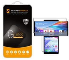 Tempered Glass Screen Protector (2x Glass Main+ 2x PET Dual) for LG Wing (Black)