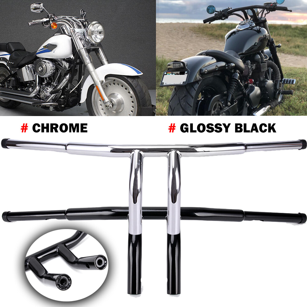 8'' Rise T-Bars Handlebar Drag Bar Fat For Harley Dyan Chopper Bobber FLST  FXST - Main Image