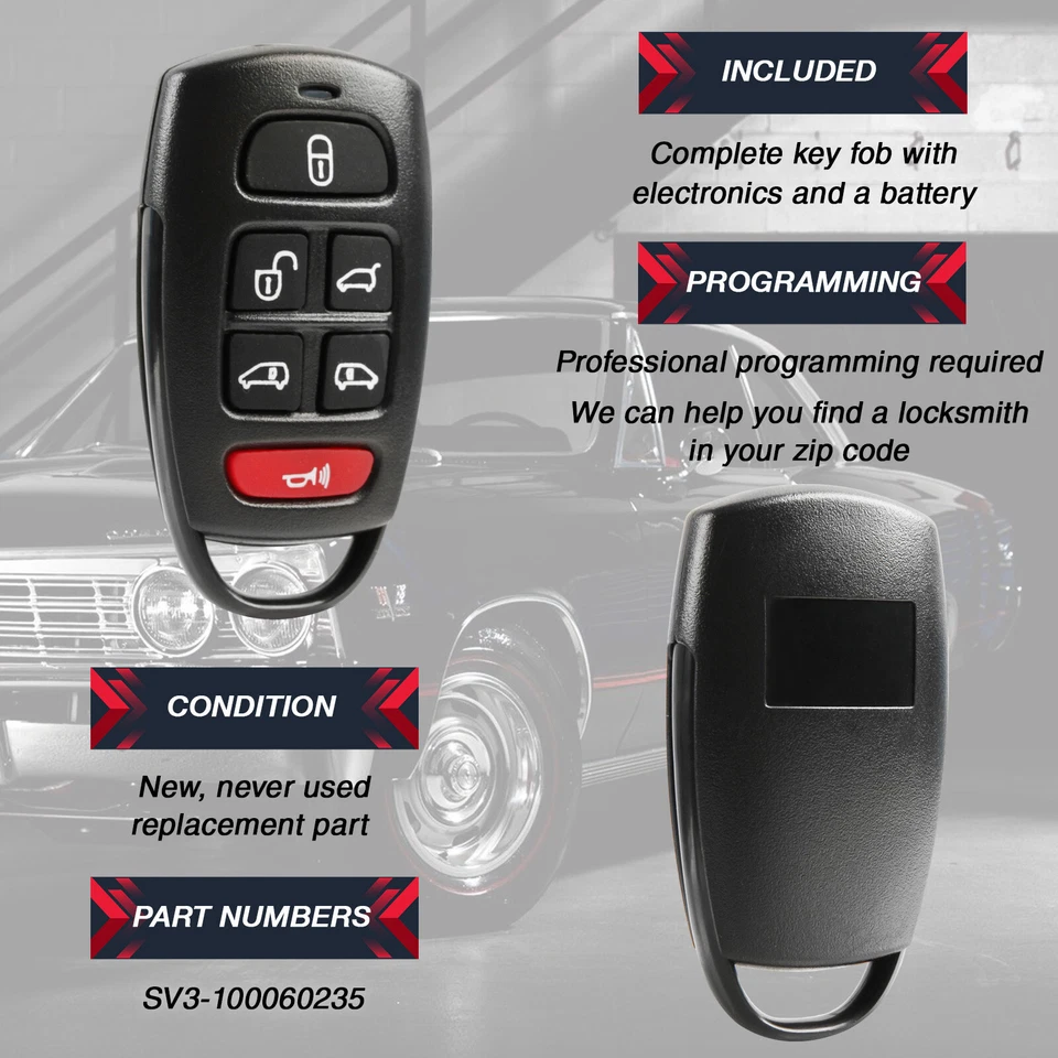 2 Remote 6-Button Key Fob for 2007 2008 2009 Hyundai Entourage (SV3-100060235) Foto 4 de 4