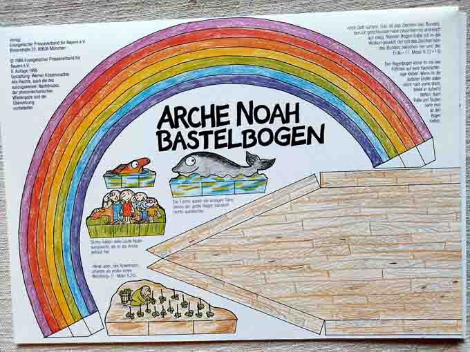 Arche Noah Bastelbogen Werner Küstenmacher 1985 Din A4 53 Schiff Tierpaare malen