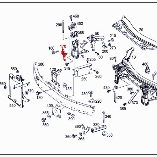Suitable for Mercedes GLC300 radiator bracket 2536201800 right headlight bracket - Picture 5 of 5