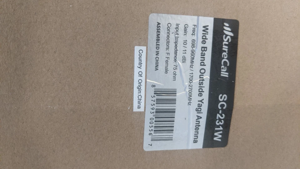 SureCall Wide Band Outside Yagi Directional Antenna F-Female Connector SC-231W - Image 3 of 4