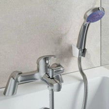 Luxury Bathroom Chrome Sink Bath Filler Tap Shower Mixer Taps with Hand Held Set