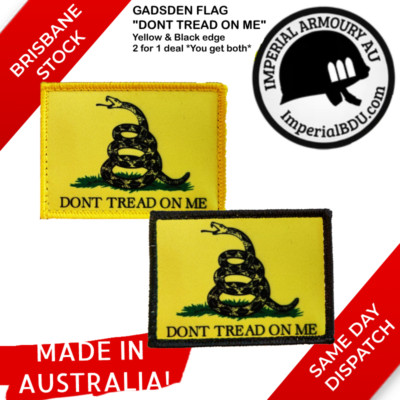 Gadsden Flag ''DONT TREAD ON ME'' Hook Patch x2 Value Pack - INTL FREE SHIPPING