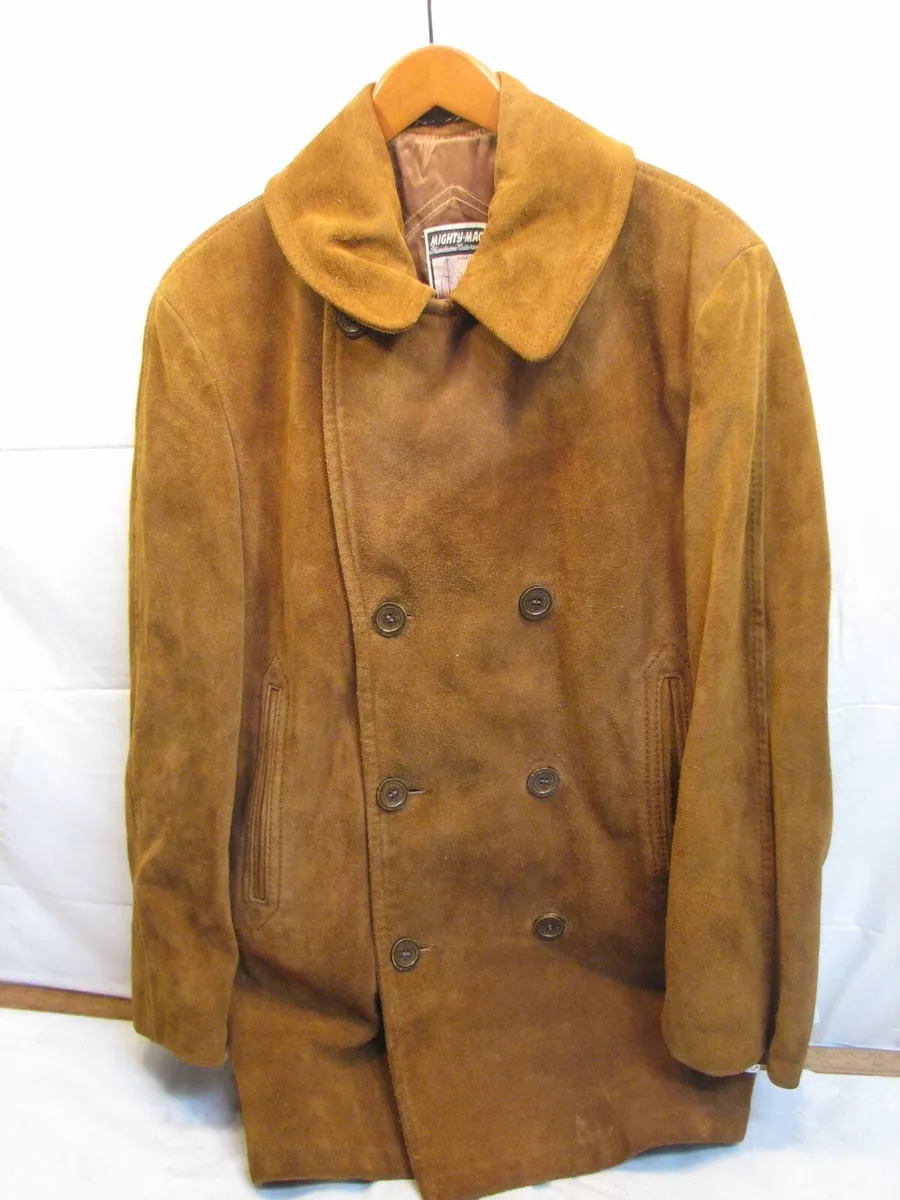 Leather work coat cheap