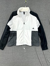 Adidas Windbreaker Jacket Girls 12/17 Multicolor Mesh Lined Hooded Full Zip