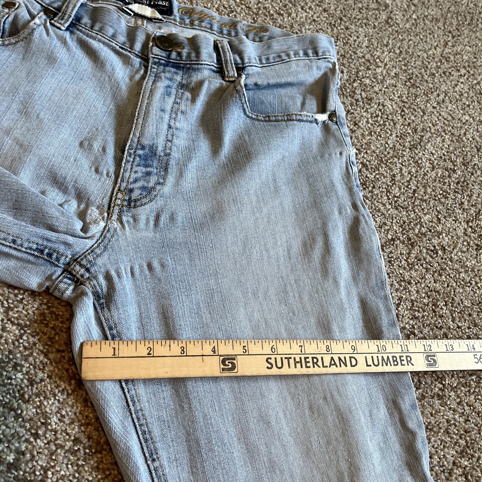 Nat Nast Men's Original Fit Stretch Denim Blue Jeans Size 36x34 Actual 34 X 28 - View 12