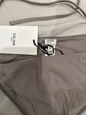 BNWT Celine Triomphe Two Piece Bikini Swim in Matte Jersey