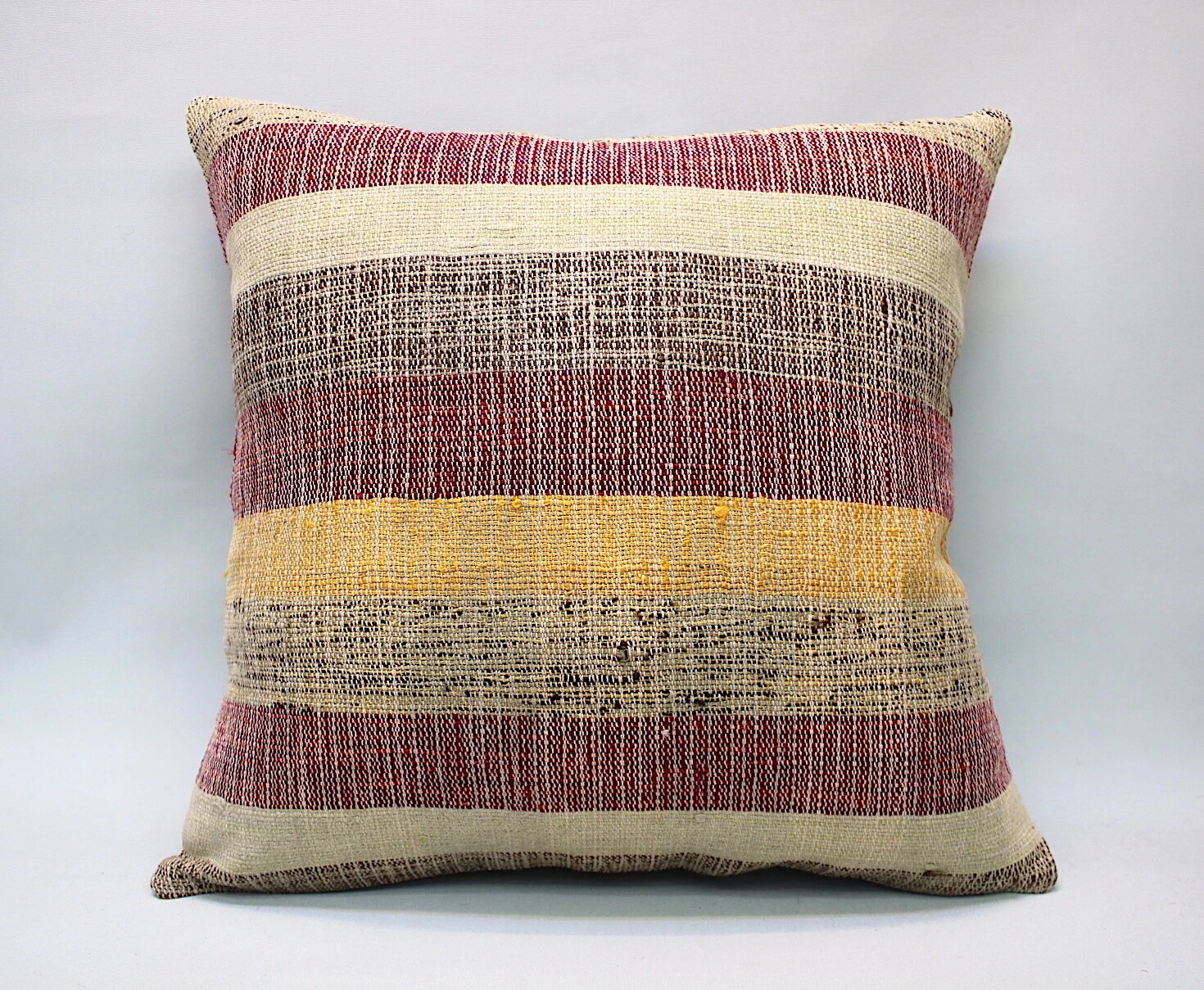 Kilim Square Pillow, 20”x20”, Decorative Throw Cushion, Handmade Vintage Pillow