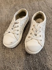 Michael Kors Kids Girls Jem Ralley Sneakers White Vanilla Logo Shoes Size 9C...