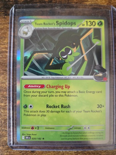 Pokemon TCG SV Destined Rivals Team Rocket's Spidops Holo Rare 20/182