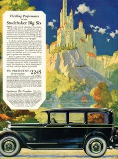 1927 Original Studebaker Big Six Ad. President Limousine. Frederic Tellander Art