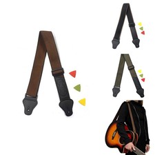 Guitar Strap with Plectrum Holder Electric Acoustic Bass Adjustable Webbing Belt