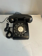 Vintage Bell System 500DM Rotary Desk Telephone BLACK Dial Phone Untested